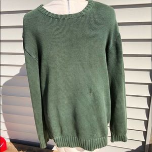 J.Crew green 100% crewneck cotton sweater